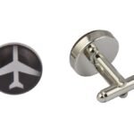 Aeroplane Black and White Cufflinks