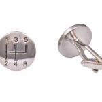 Gear Stick Silver Cufflinks