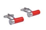 Shot Gun Cartridge Red Cufflinks