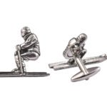 Skier Pewter Cufflinks