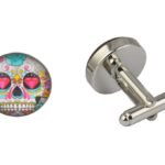 Pink Diamond Skull Cufflinks