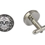 Skull White Flowers Cufflinks