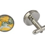 World Map Orange Cufflinks