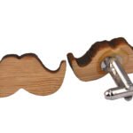Wooden Cufflinks - Moustache Shape