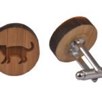 Wooden Cufflinks - Cat Fat