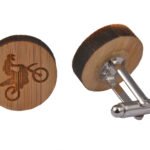 Wooden Cufflinks - Motorbike Motocross