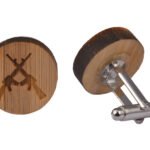 Wooden Cufflinks - Rifles Crossed