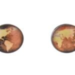 World Map Yellow Cufflinks