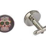 Mexican Sugar Skull Black Cufflinks
