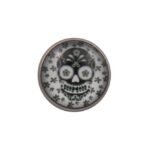 Black Flowers Skull Lapel Pin Badge