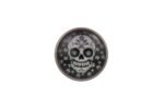 White Flowers Skull Lapel Pin Badge